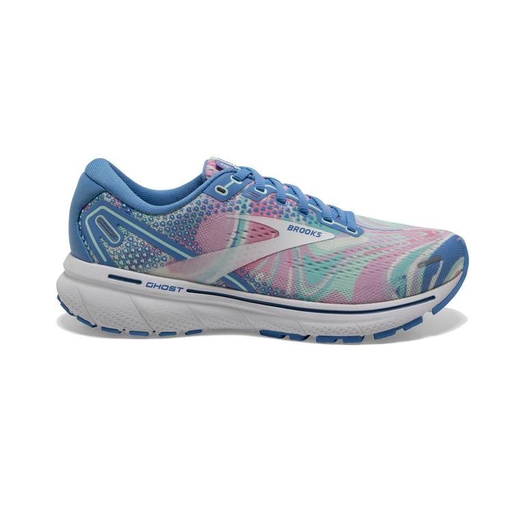 Brooks Ghost 14 Cushioned Women's Road Running Shoes - LightSkyBlue/Bay/White/Province (34027-XQDS)